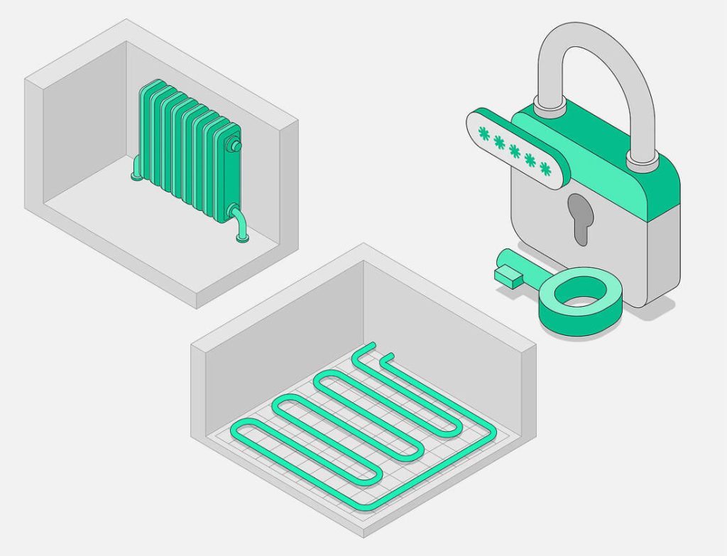 Isometric View of Home Heating and Security